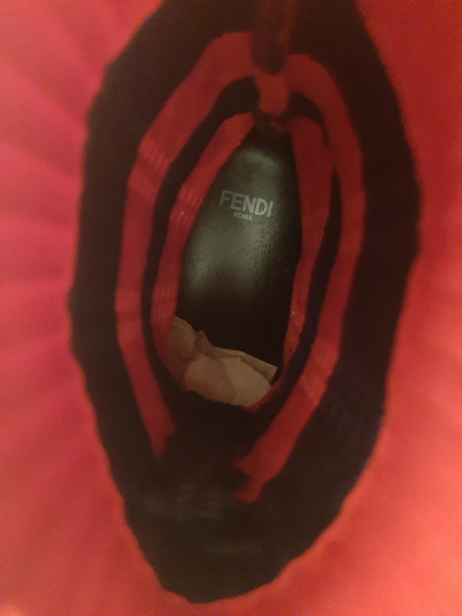 Fendi Red/ Blue Knit Socks Sneakers