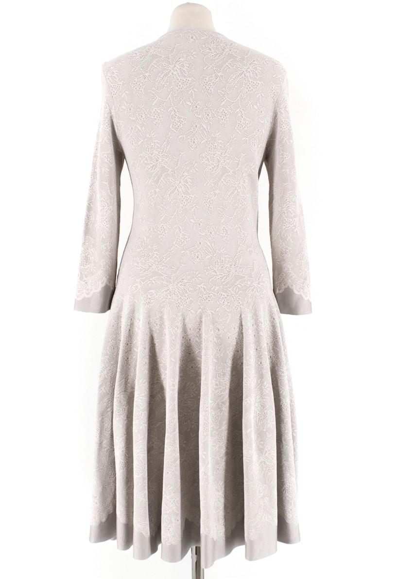 Aexander McQueen Grey Floral Lace Dress
