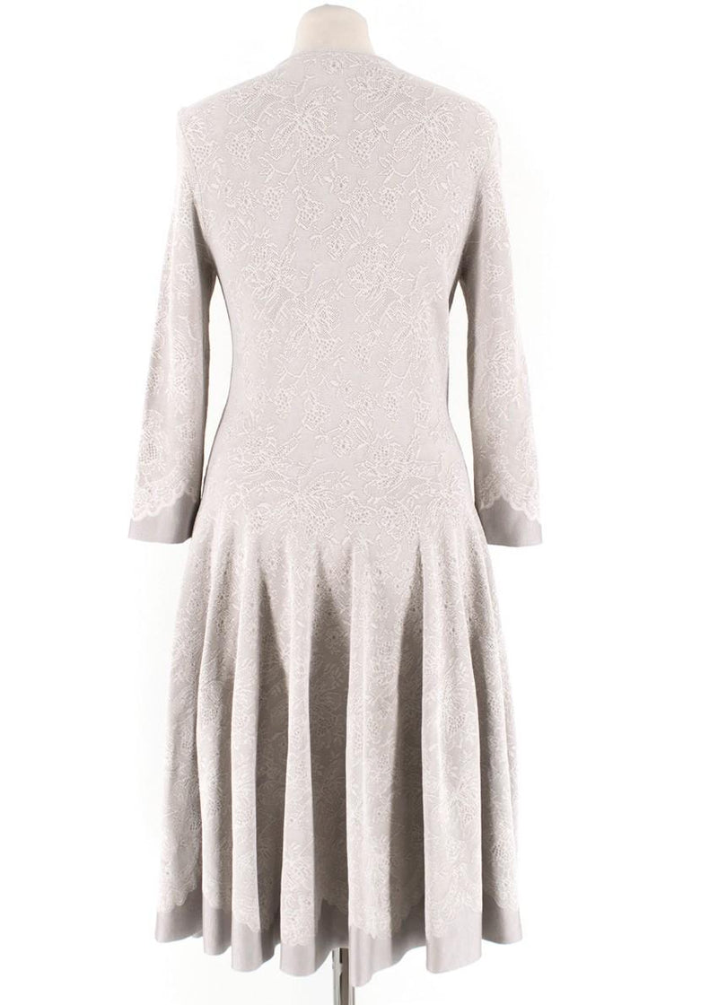 Aexander McQueen Grey Floral Lace Dress