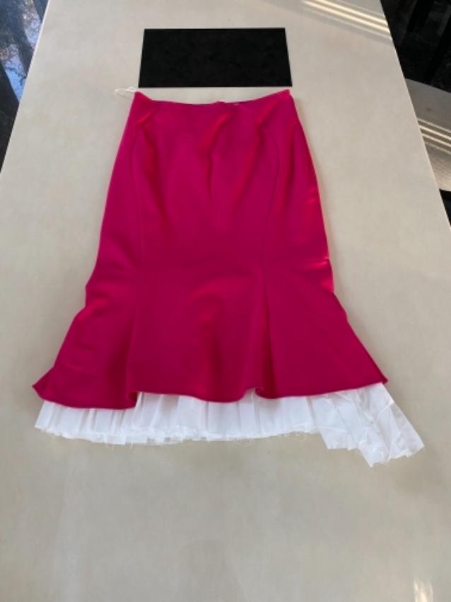 Marni Pink Contrast Underskirt Midi Skirt