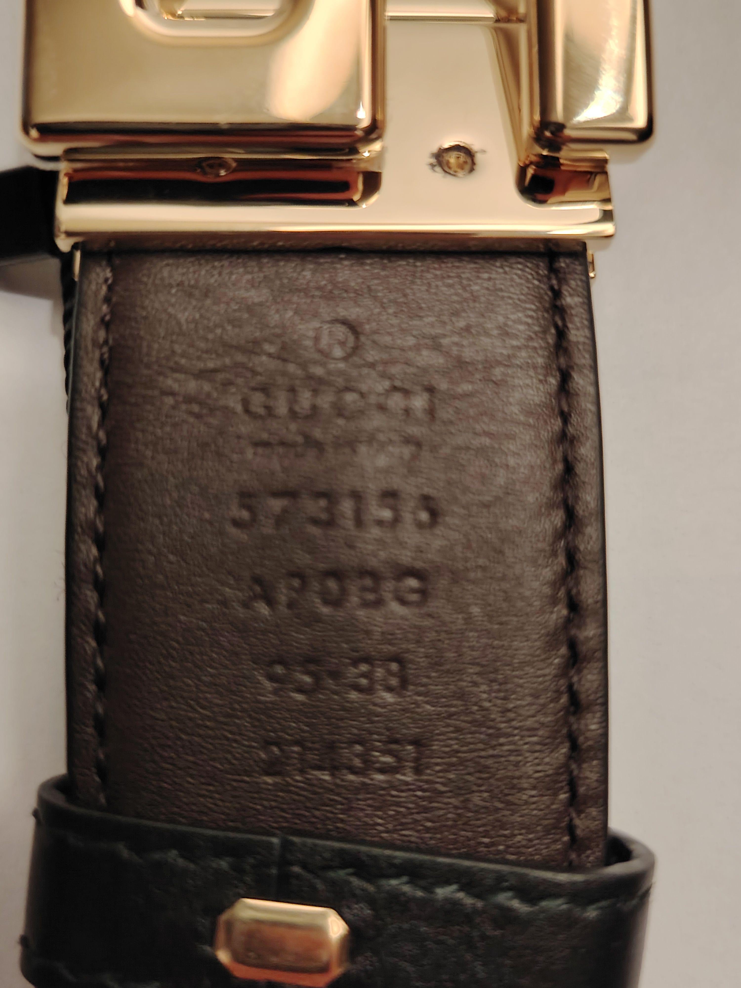 Gucci Black Leather G Belt