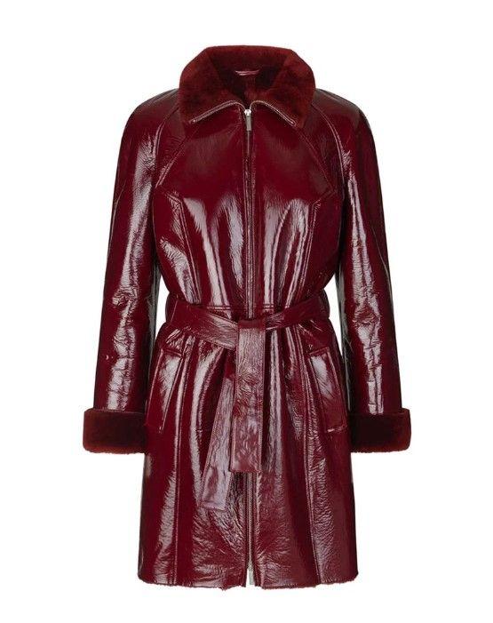 Burgundy Tuscan Lamskin Fusun Shearling Coat