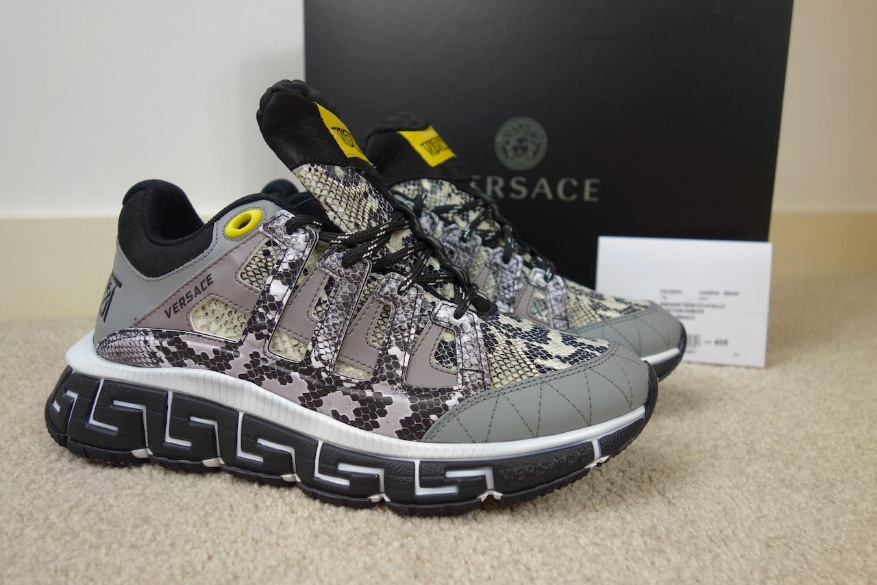 Versace Grey Python Print Trigreca Sneakers