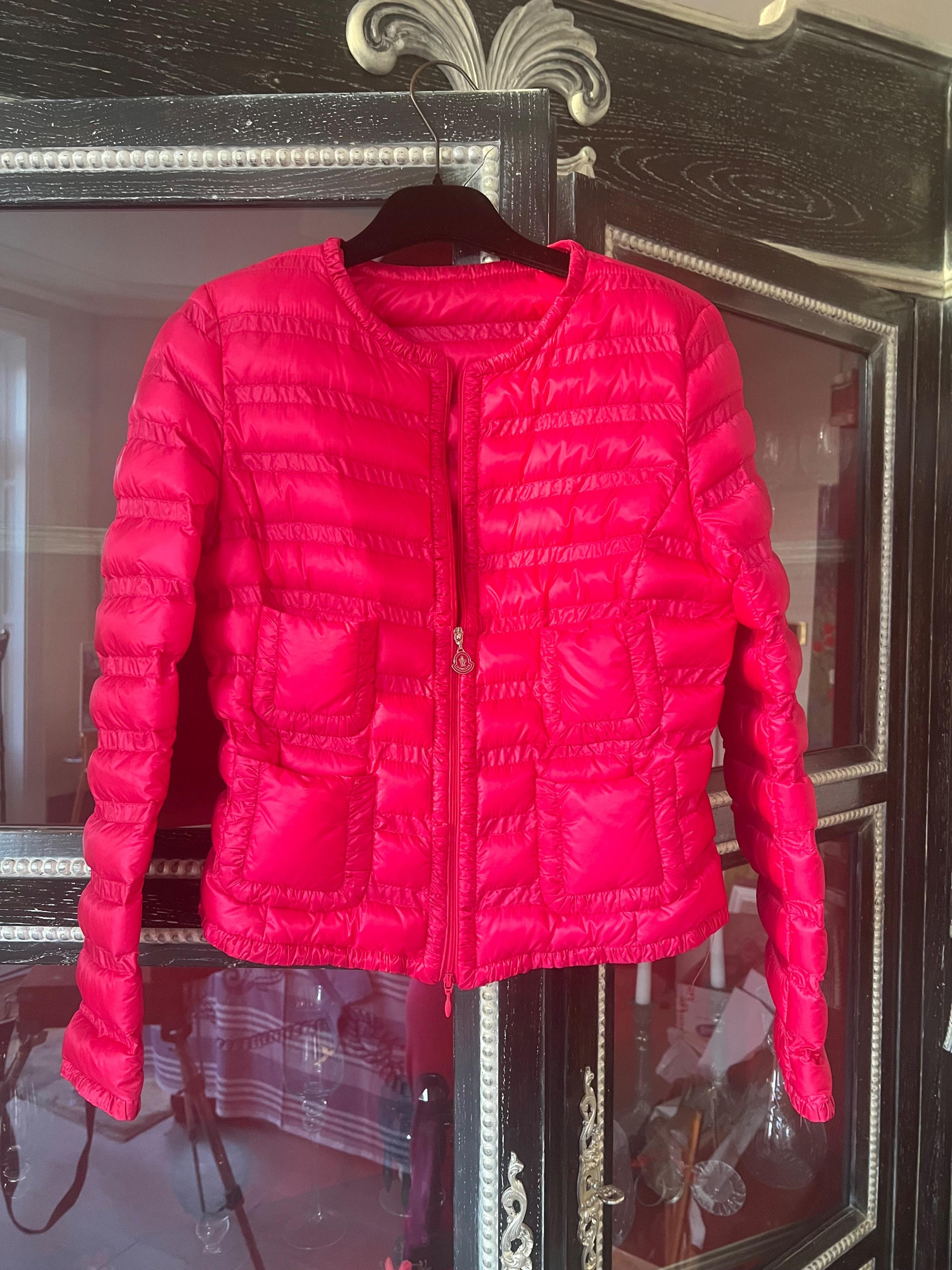 pink lightweight down jacket