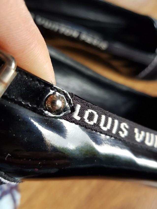Louis Vuitton Black Logo Strip Pointed Toe Ballerinas