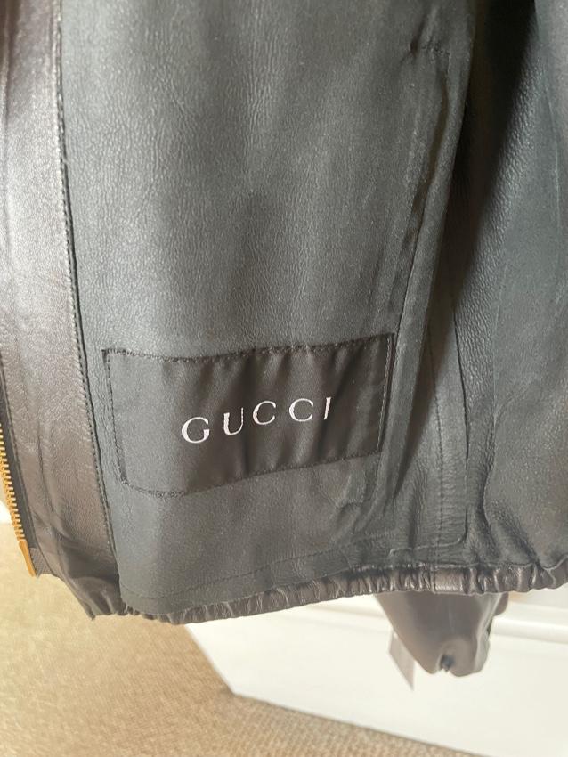 Gucci Black Belted Leather Jacket