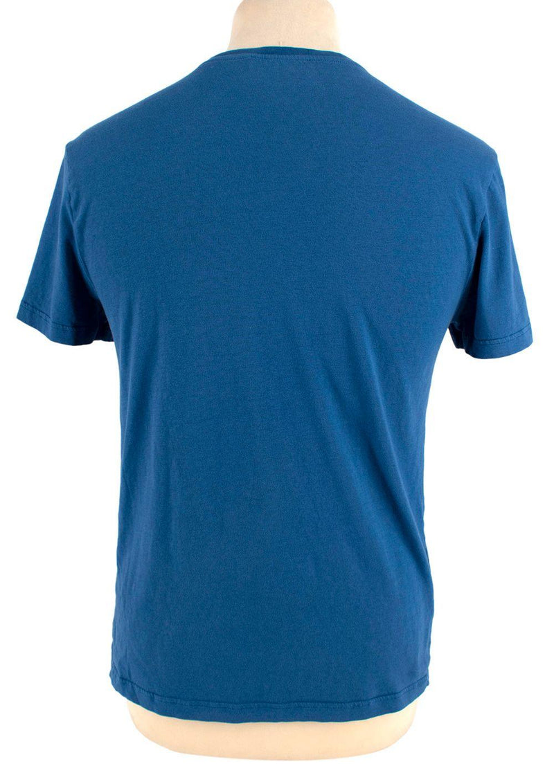 Blue Embroidered Logo T-shirt