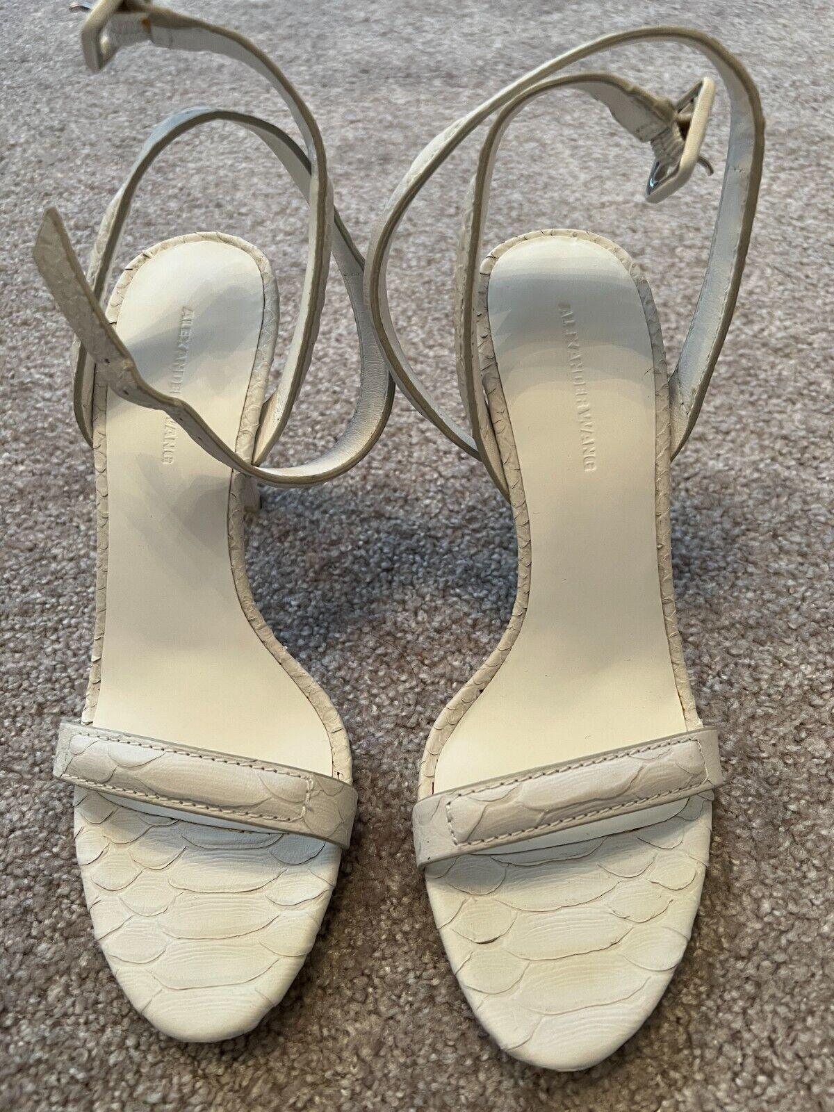 Antonia White Python Embossed Sandals