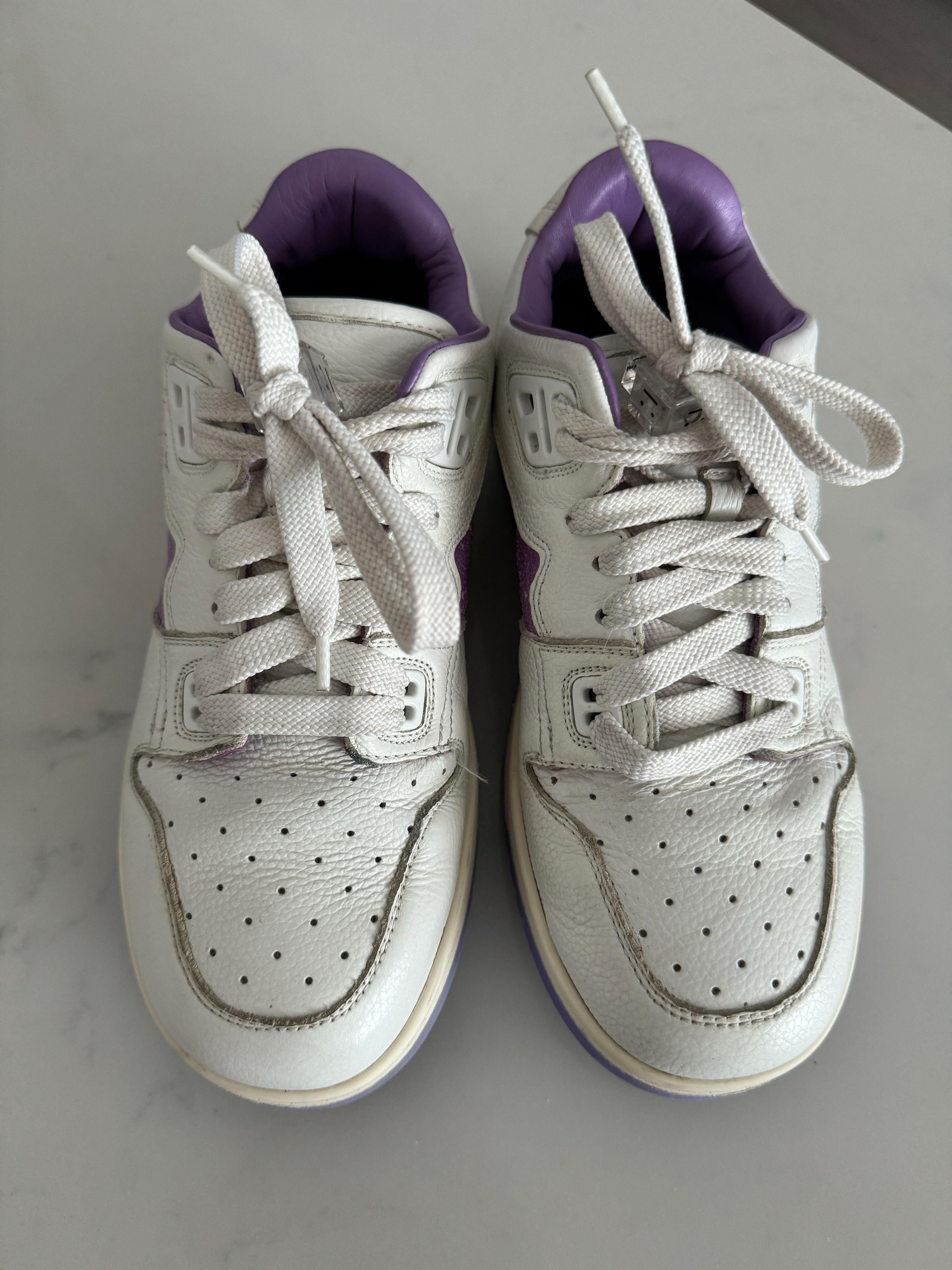 Acne Studios Cream and Lilac Low Pop Sneakers
