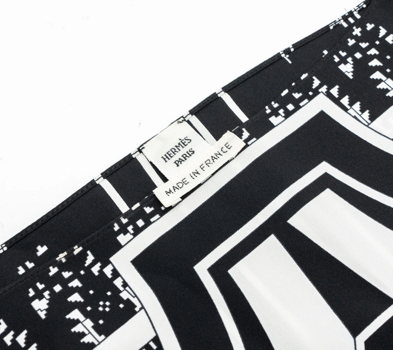 Hermes Black And White Belted Silk Dress Tunic