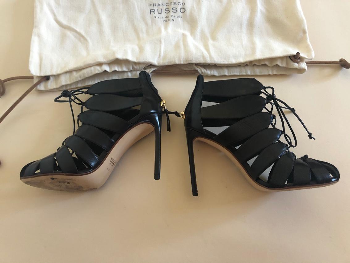 Francesco Russo Lace-Up Cut-Out Ankle Boots
