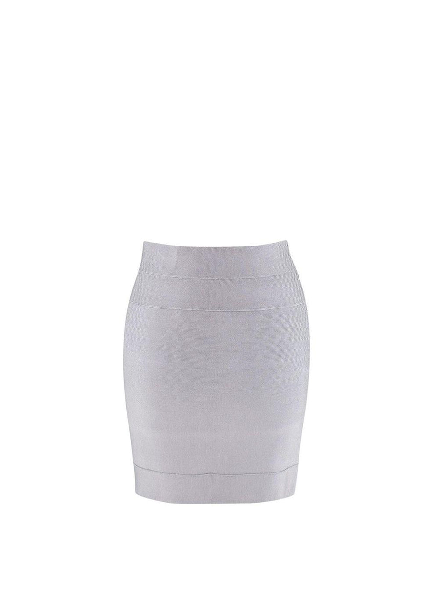 Dove Grey Stretch Knit Bandage Skirt