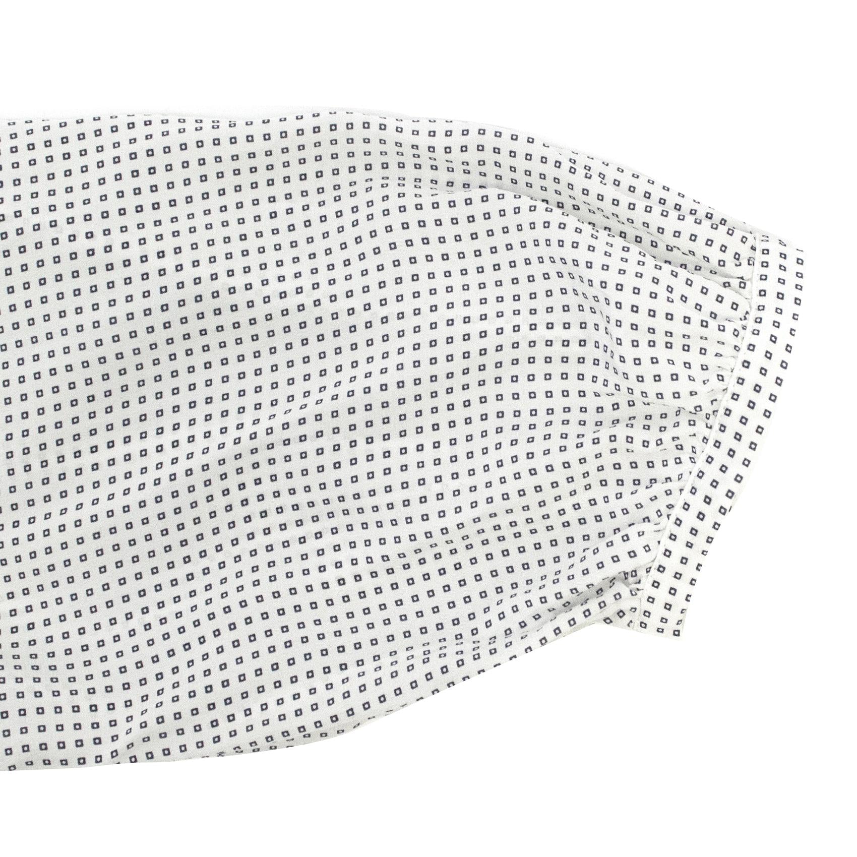 Joie Off-White Silk Blouse with Blue Square Print