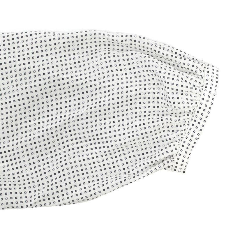 Joie Off-White Silk Blouse with Blue Square Print