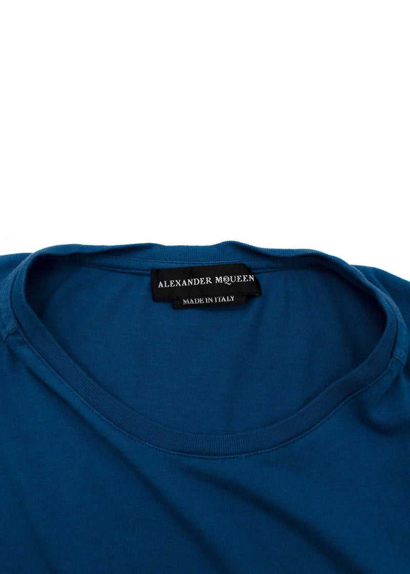 Blue Embroidered Logo T-shirt
