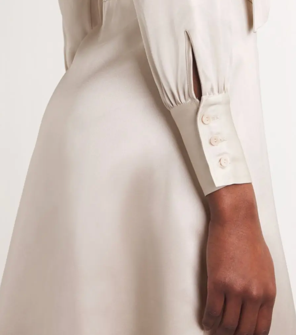 Colombo Beige Silk Midi Dress