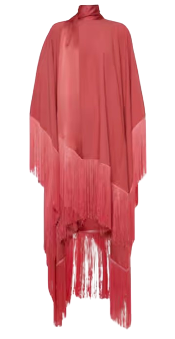 Pink Crepe Fringed Dress