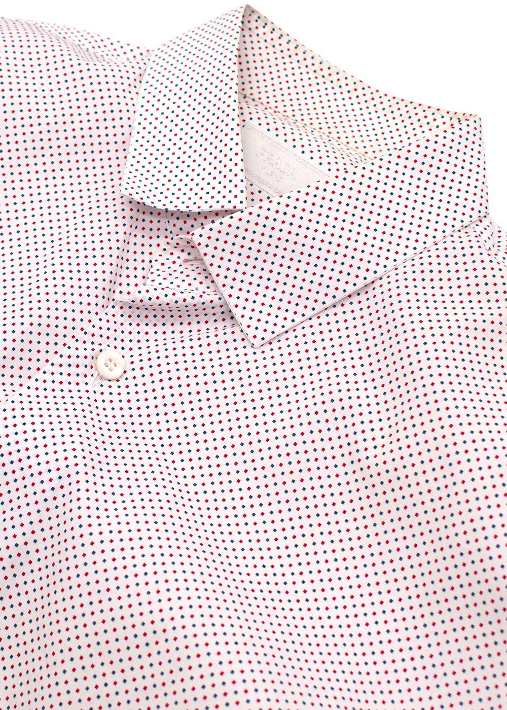 Red & Blue Square Print Button Down Shirt