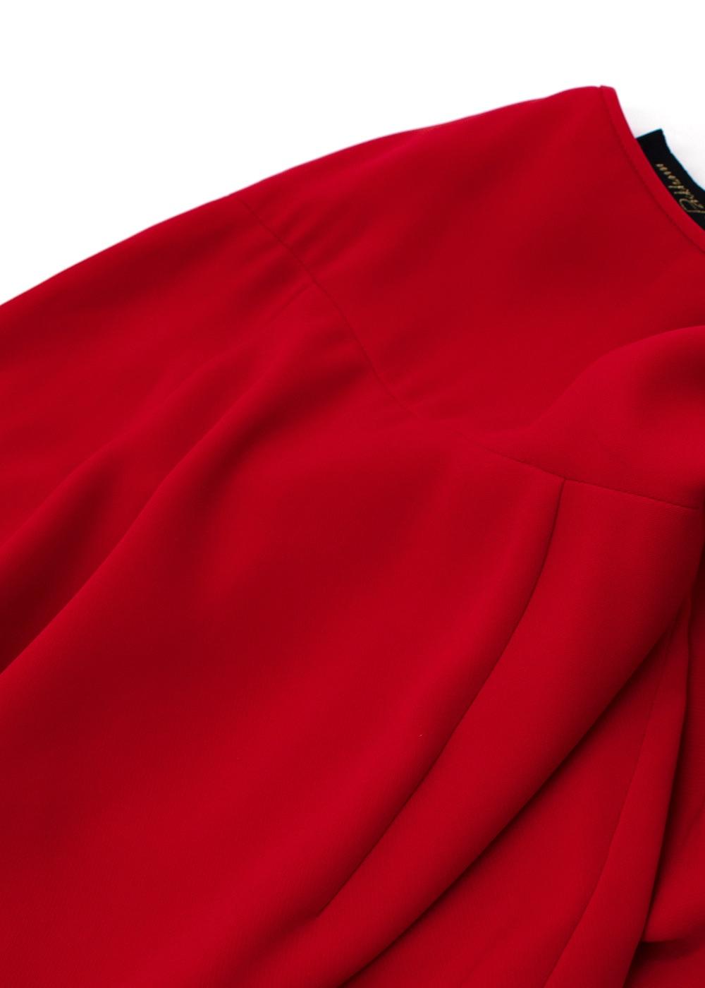 Jenny Packham Red Sleeveless Midi Dress
