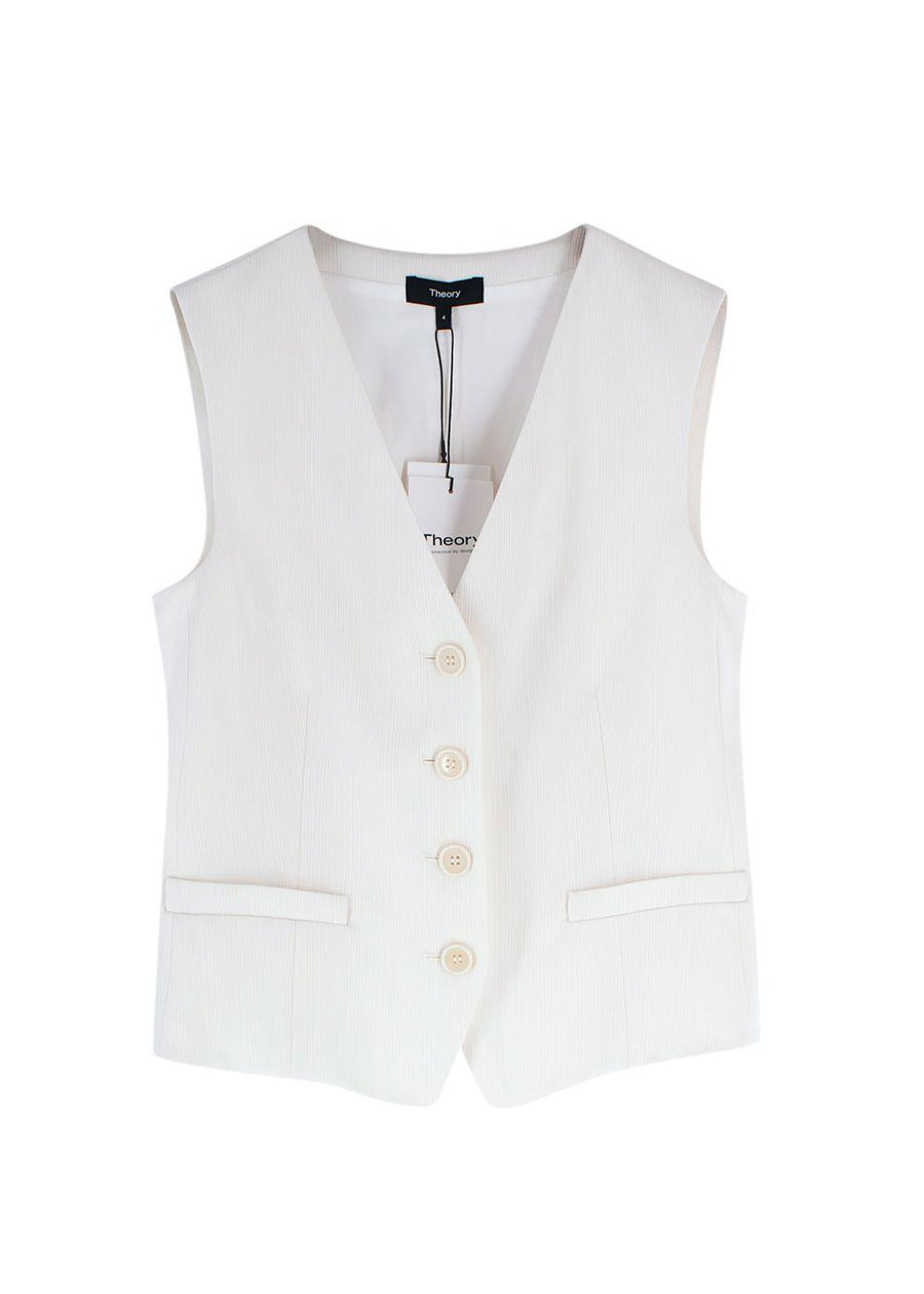Theory Cream Admiral Stripe Waistcoat