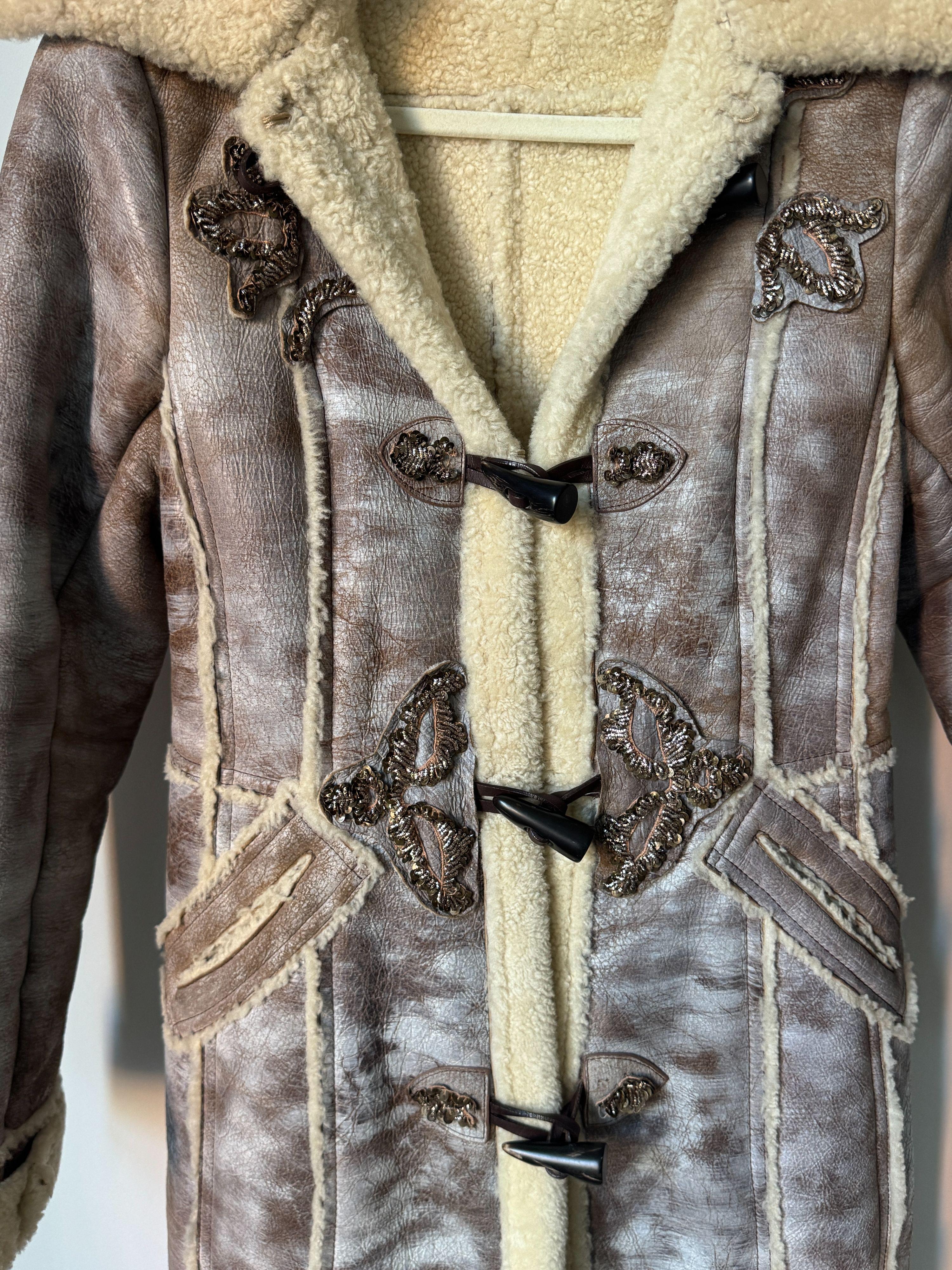 Prada Embellished Shearling Coat