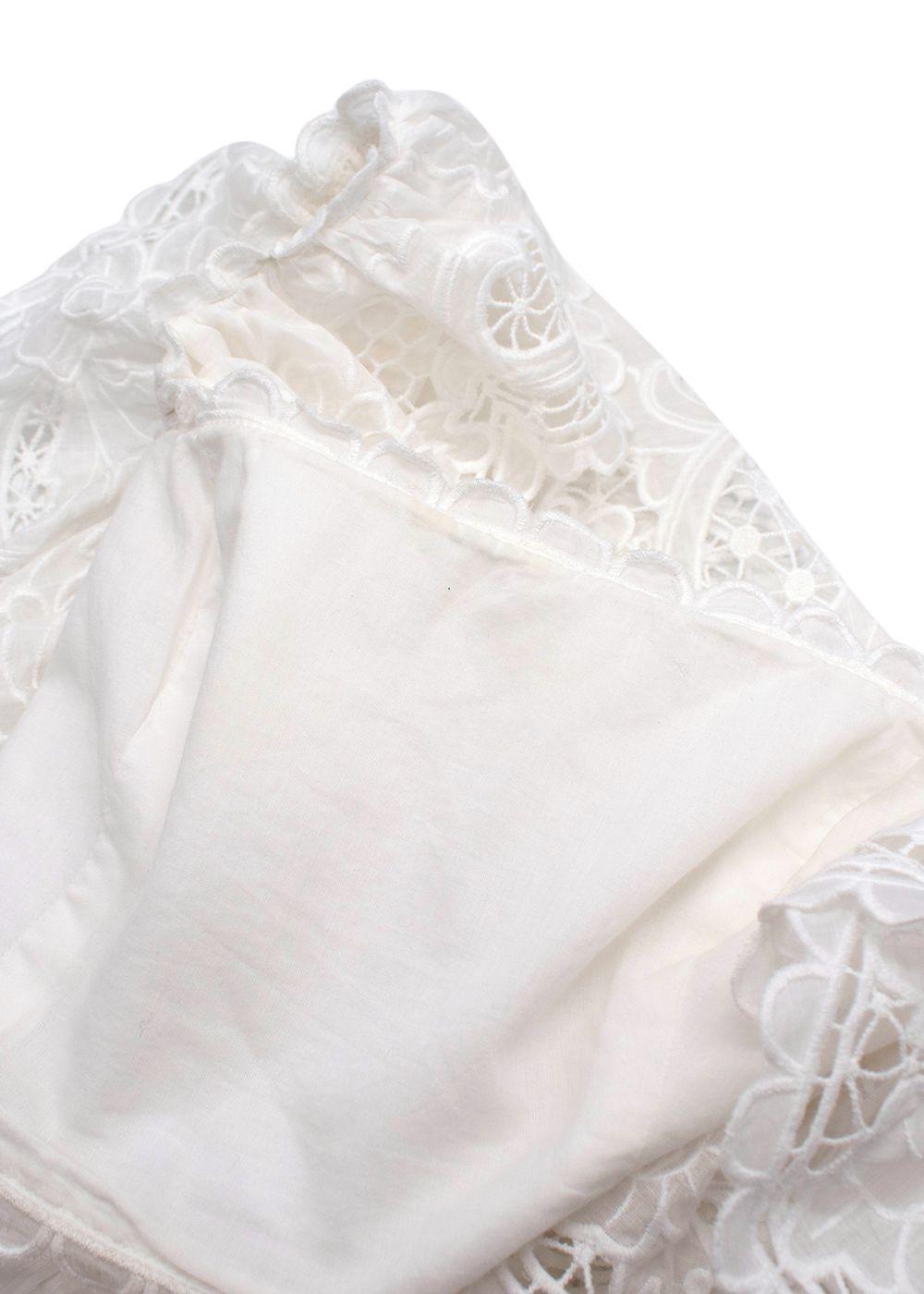 Zimmermann White Lace Lulu Poplin Crop Top