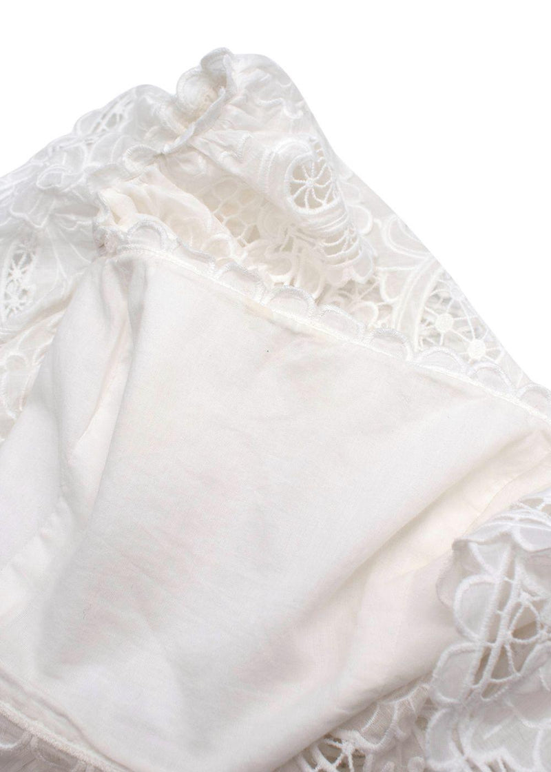 Zimmermann White Lace Lulu Poplin Crop Top