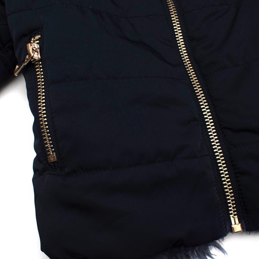 Tartine Et Chocolat Navy Padded Jacket with Faux Fur lining