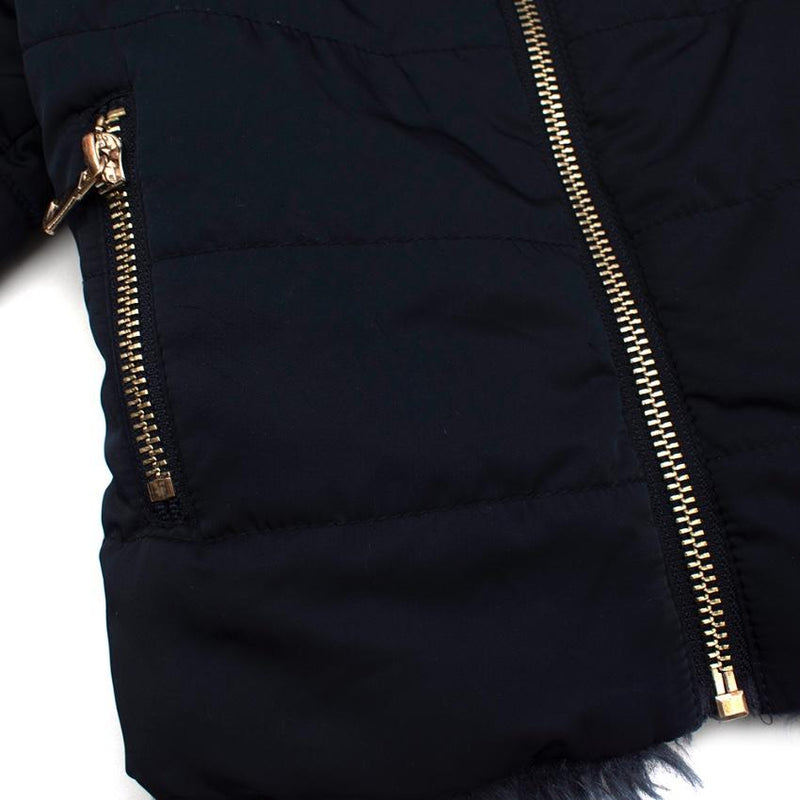 Tartine Et Chocolat Navy Padded Jacket with Faux Fur lining