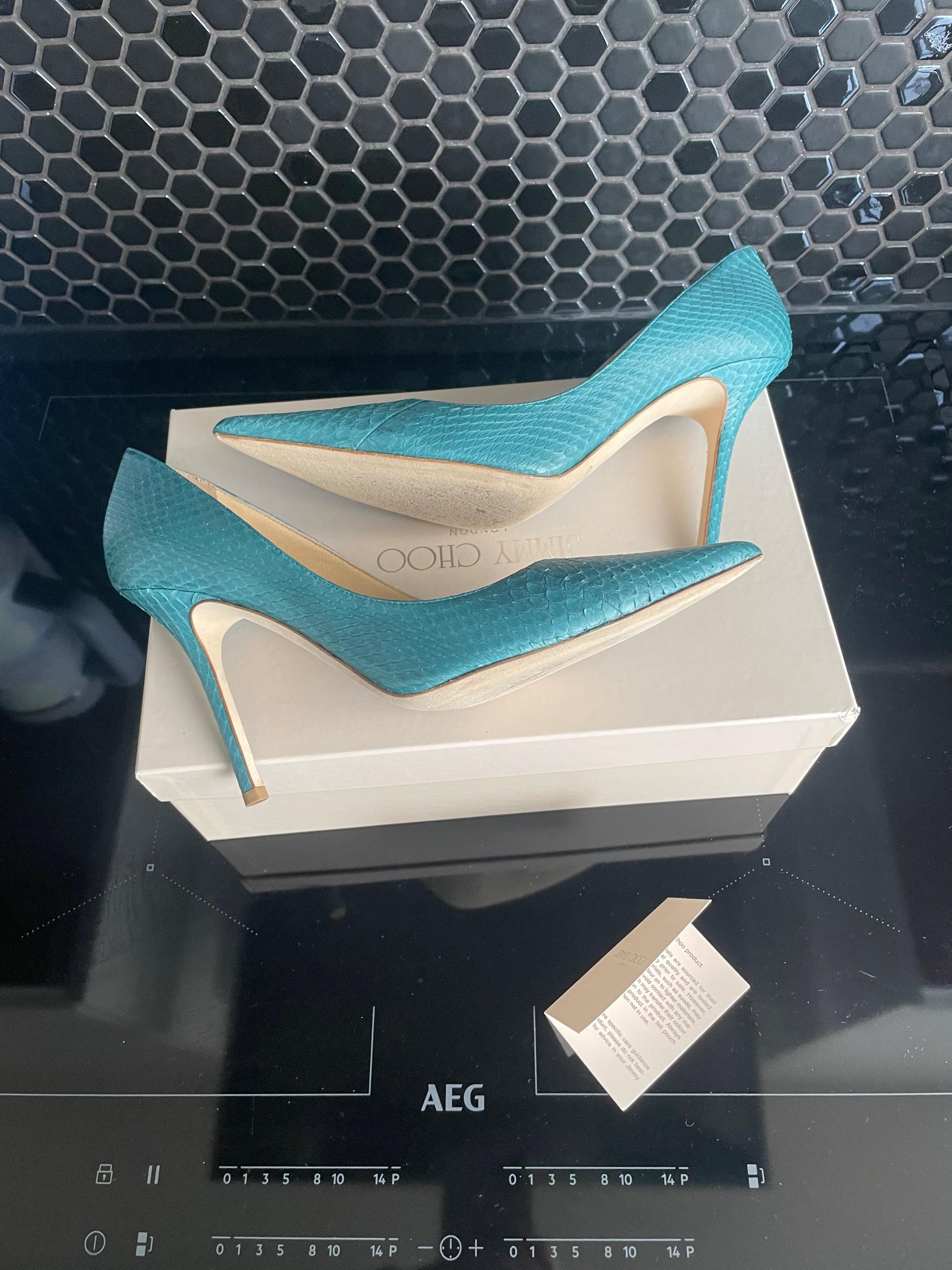 Jimmy Choo Blue Elaphe Matt Pumps
