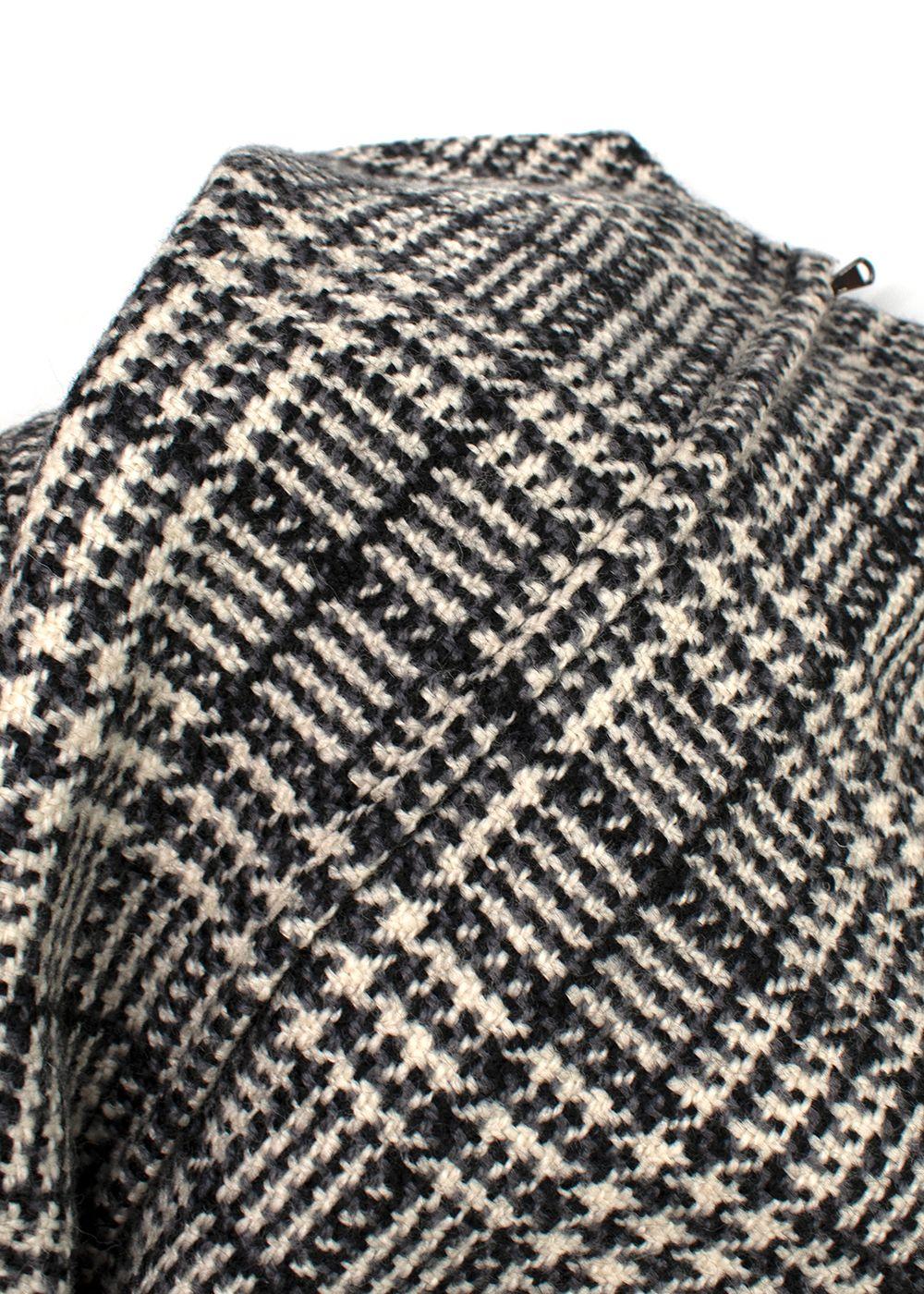 Dolce & Gabbana Grey Plaid Woollen Mini Dress