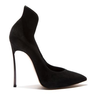Casadei Blade Collar Suede Pump In Black