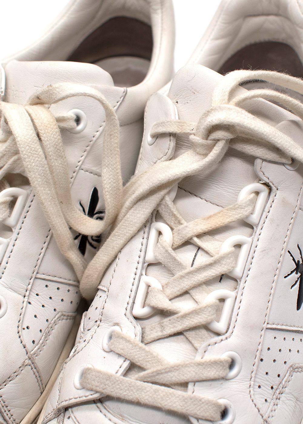 Dior White Suede Toe Cap Leather Bee Trainers