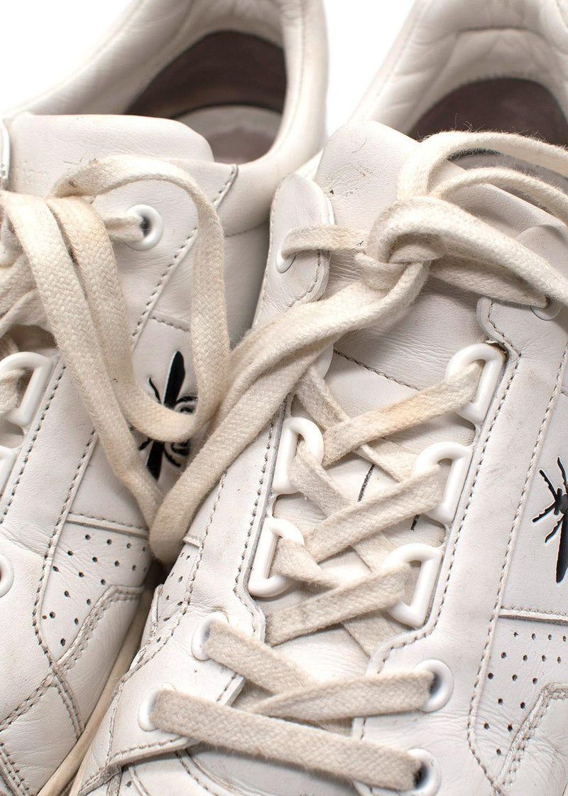 Dior White Suede Toe Cap Leather Bee Trainers