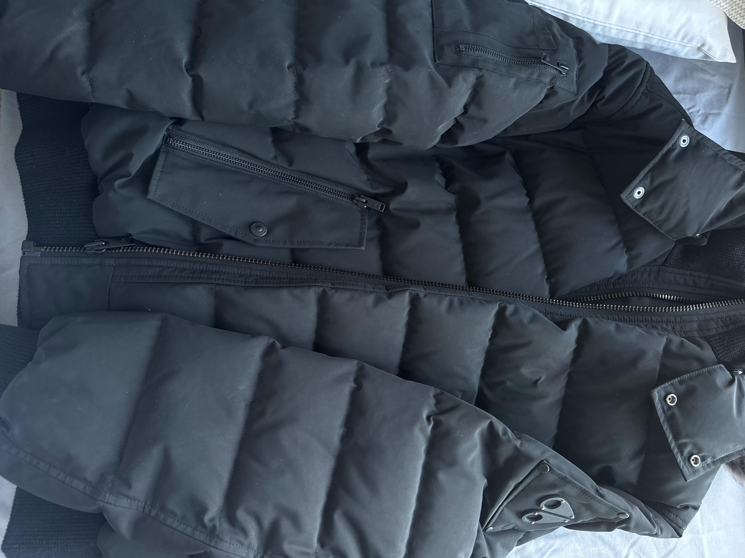 Moose Knuckles Black Scotchtown Nylon Bomber Jacket