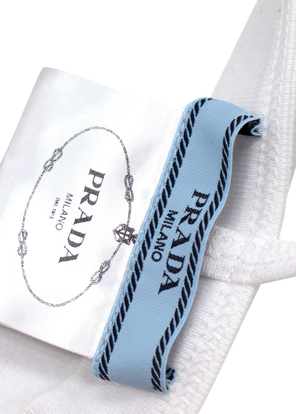 Prada White Cotton Bralette
