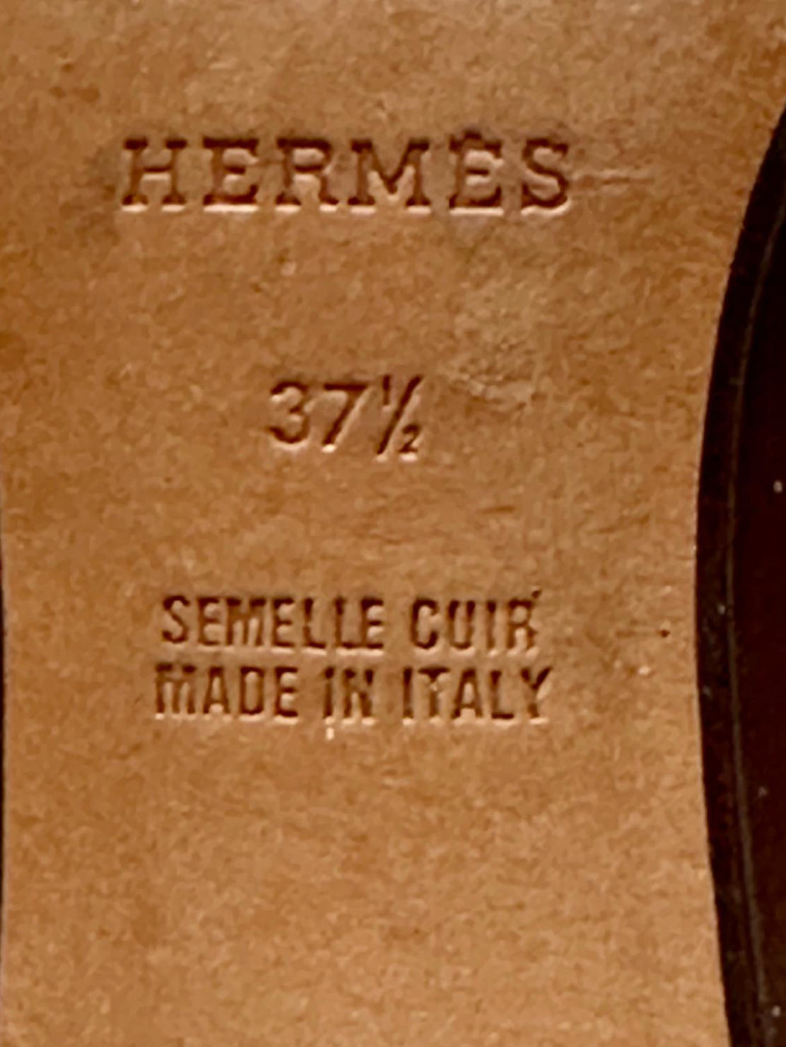 Hermes Vintage Tan Leather Brogues