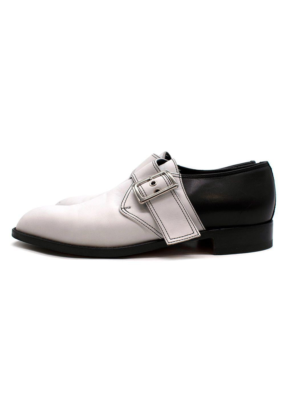 Black & White Buckle Loafers