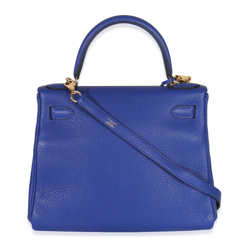 Hermès Bleu Electrique Togo Retourne  GHW Kelly 28