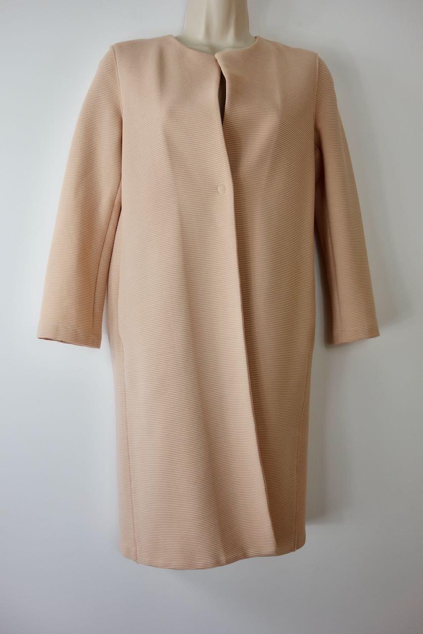 Pink Cotton Collarless Coat