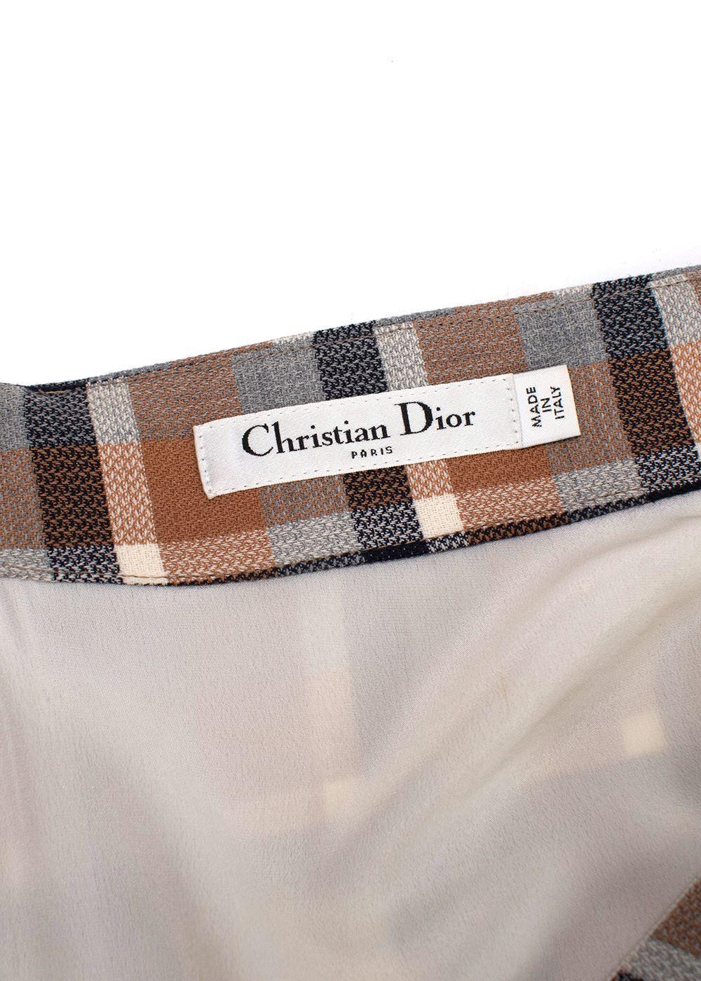 Christian Dior Tartan Wool Mini Skirt