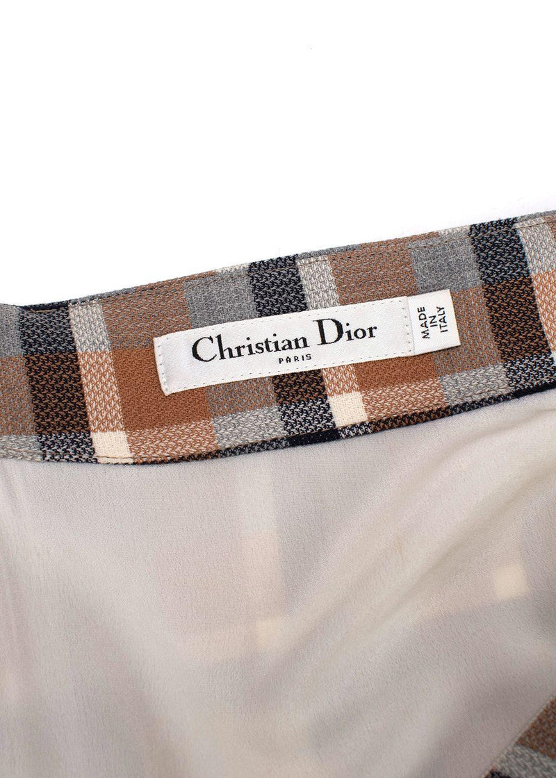 Christian Dior Tartan Wool Mini Skirt