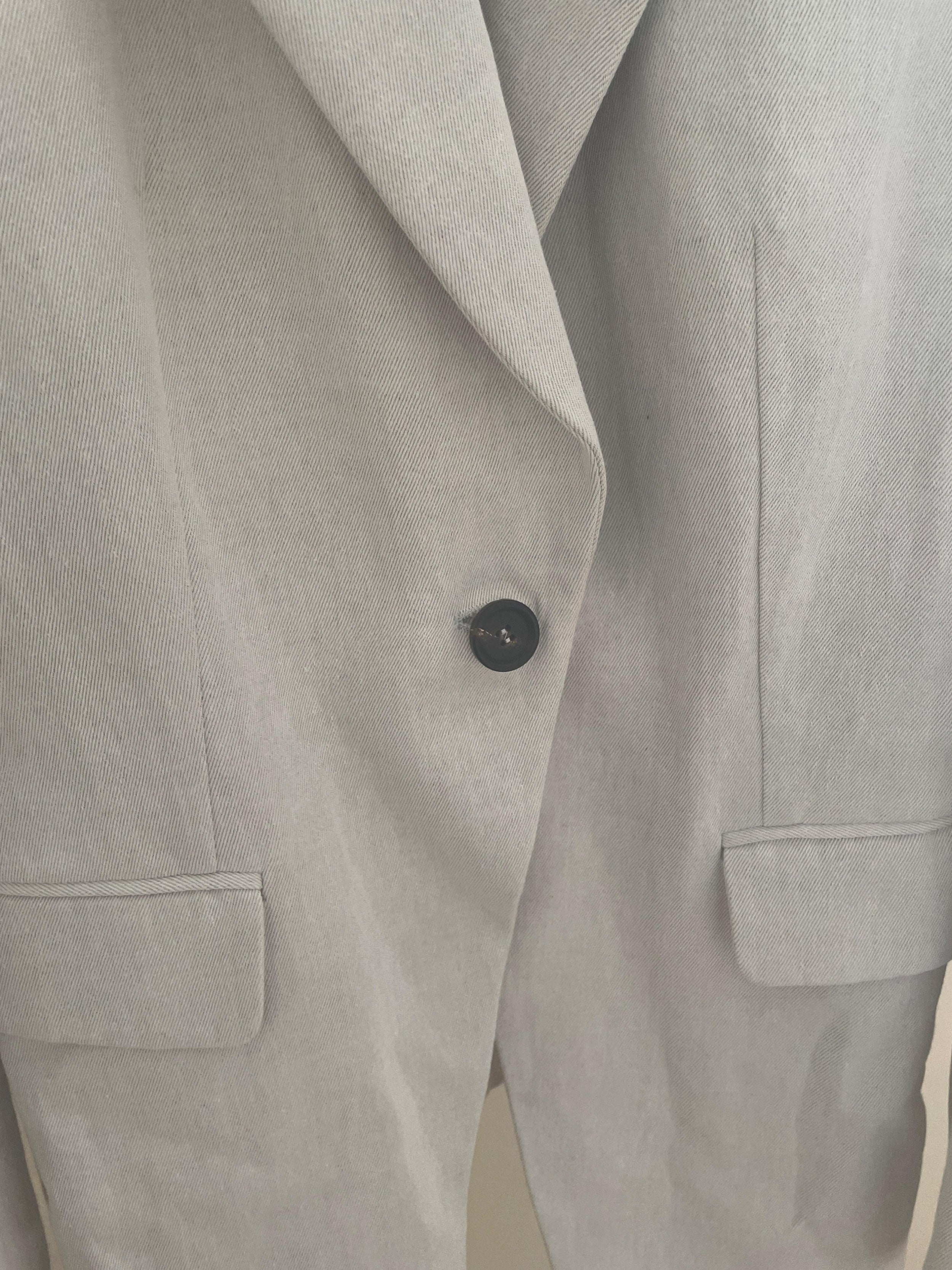 Single Breasted Cotton And Linen Blazer