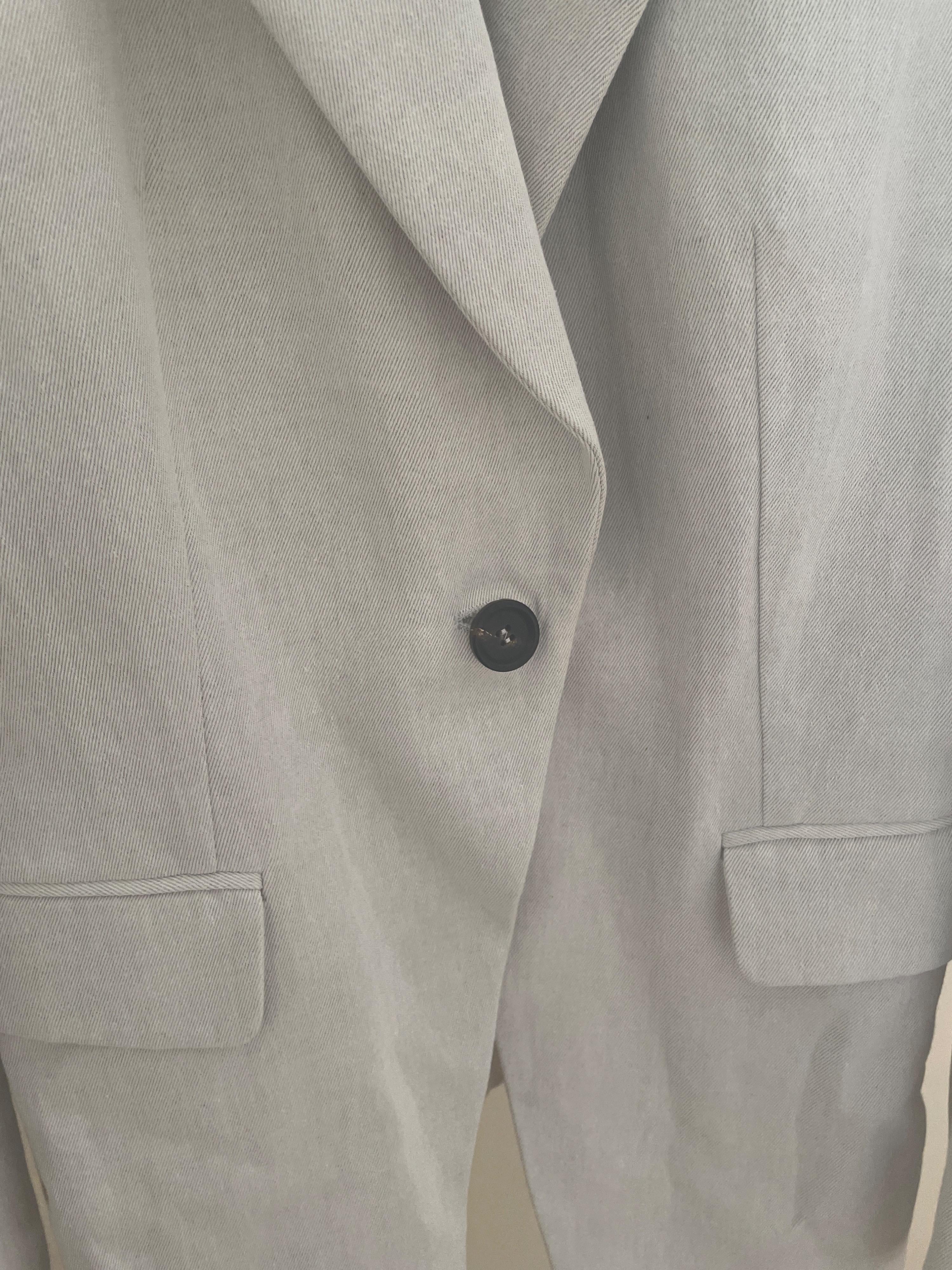 Single Breasted Cotton And Linen Blazer