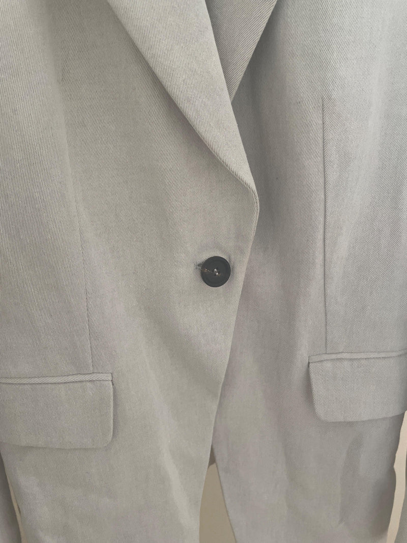 Single Breasted Cotton And Linen Blazer