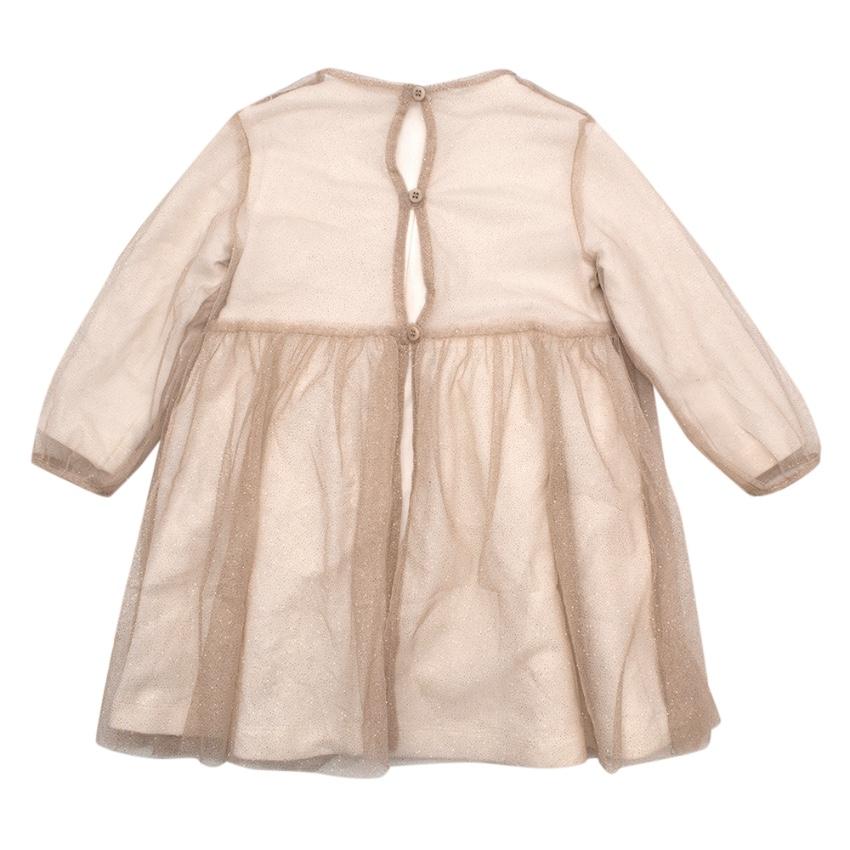 Il Gufo Girls Layered Mesh Glitter Ruffled Dress