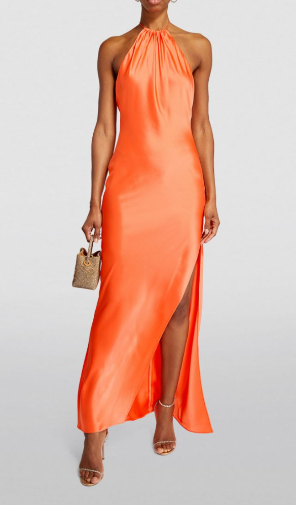 Alice + Olivia Coral Zumi Halterneck Maxi Dress