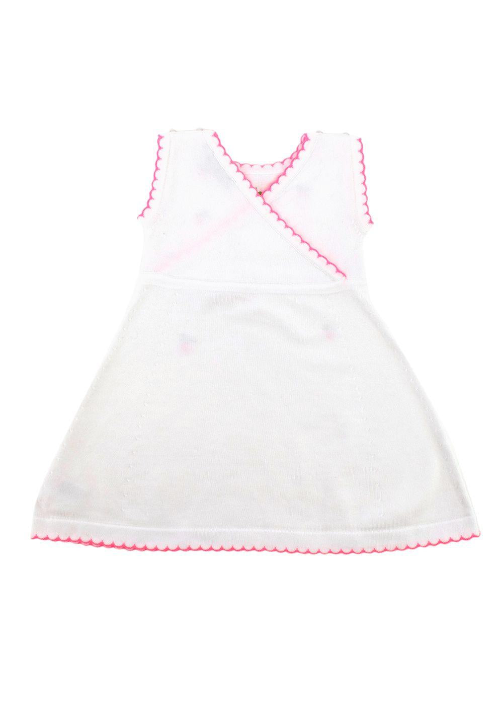 Baby Dior White & Pink Strawberry Embroidery Cardigan and Dress Set