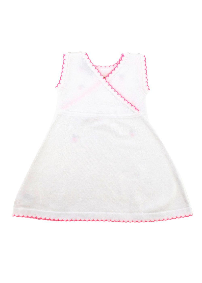 Baby Dior White & Pink Strawberry Embroidery Cardigan and Dress Set