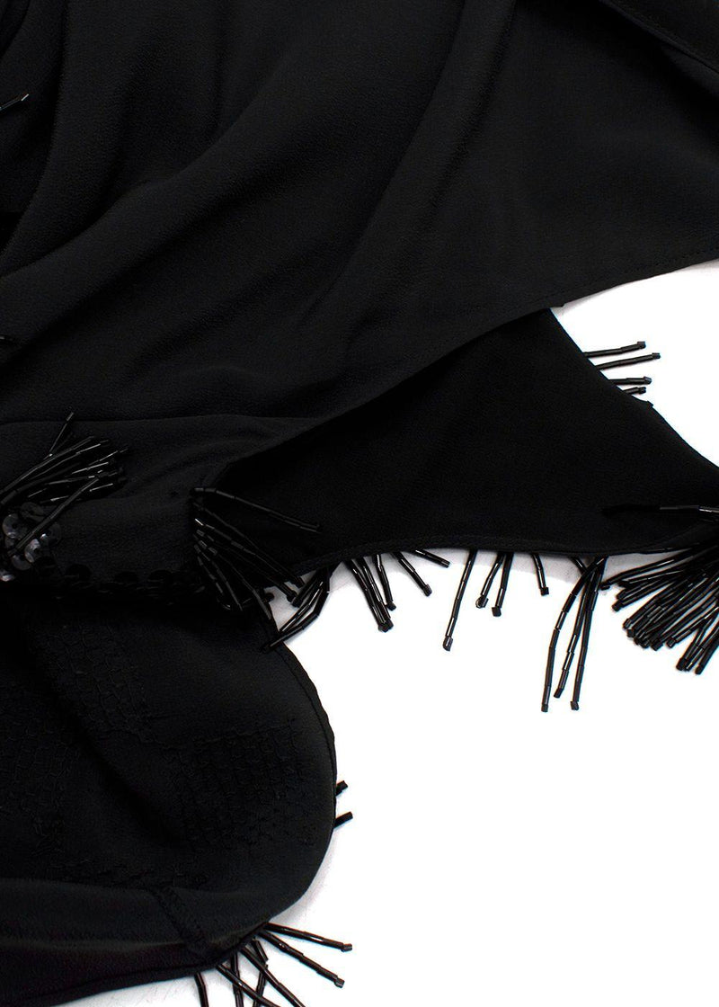 Erin Fetherston Black Beaded Flapper Dress